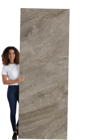 installer holding shower wall panel