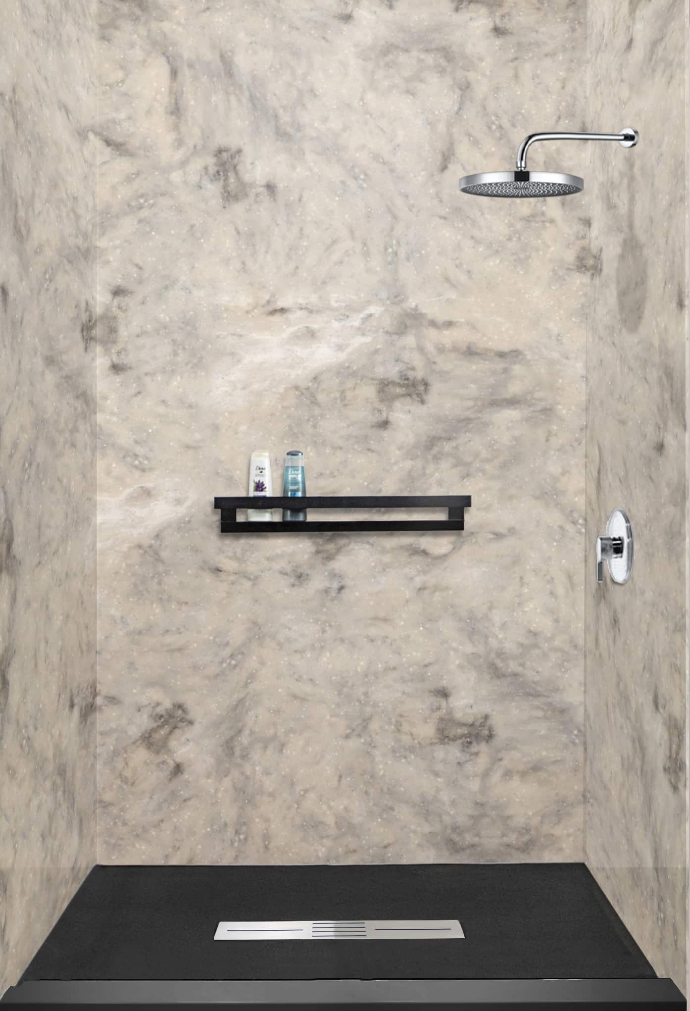 Matte black grab shelf for safety and convenience 