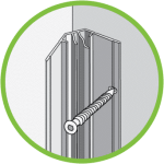 Hardware track and screws illustration