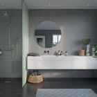 Aberdeen Brick 12 x 4 laminate shower wall panels in a modern bathroom - Innovate Building Solutions 