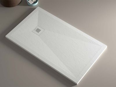 Low profile cultured stone shower base