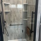 Cracked Cement - No Tile Pattern bathroom laminate shower panels - Innovate Building Solutions 